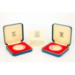 Two Royal Mint 1977 Jubilee Silver Proof Crowns ,