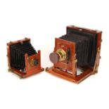 A R. W. Davidson Half Plate Mahogany Field Camera,