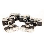 A Selection of Various Rangefinder Cameras,
