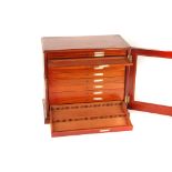 A Large Mahogany Microscope Slide Cabinet,