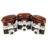 Three Zeiss Ikon Contaflex SLR Cameras,