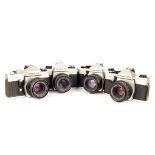 Four Praktica SLR Cameras,