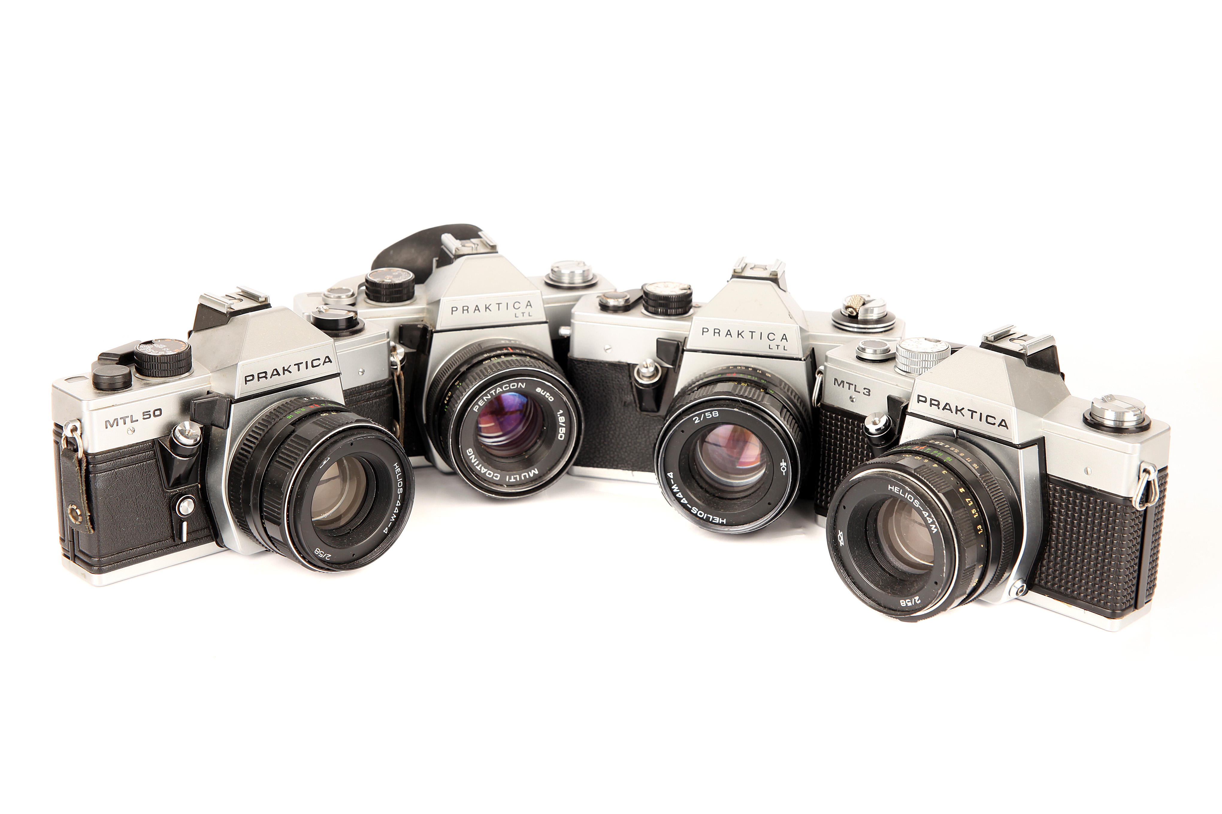 Four Praktica SLR Cameras,