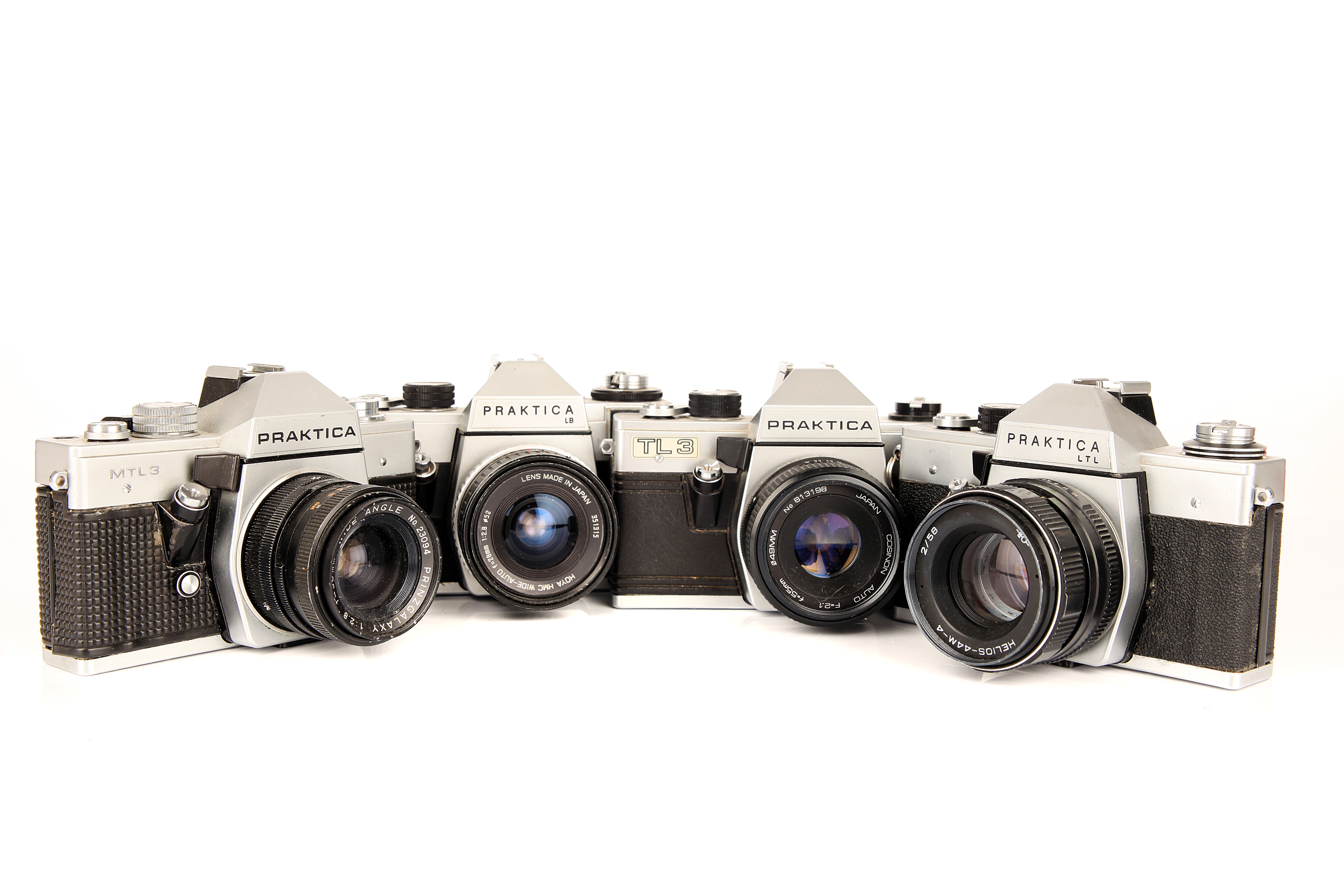 Four Praktica SLR Cameras,