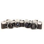 Four Praktica SLR Cameras,