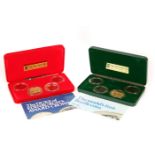 Two sets of Four Isle-of Man Proof Crowns,