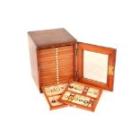 A Large Mahogany Microscope Slide Cabinet,