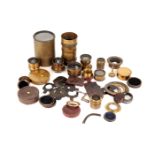 A Selection of Various Brass Lenses & Accessories,