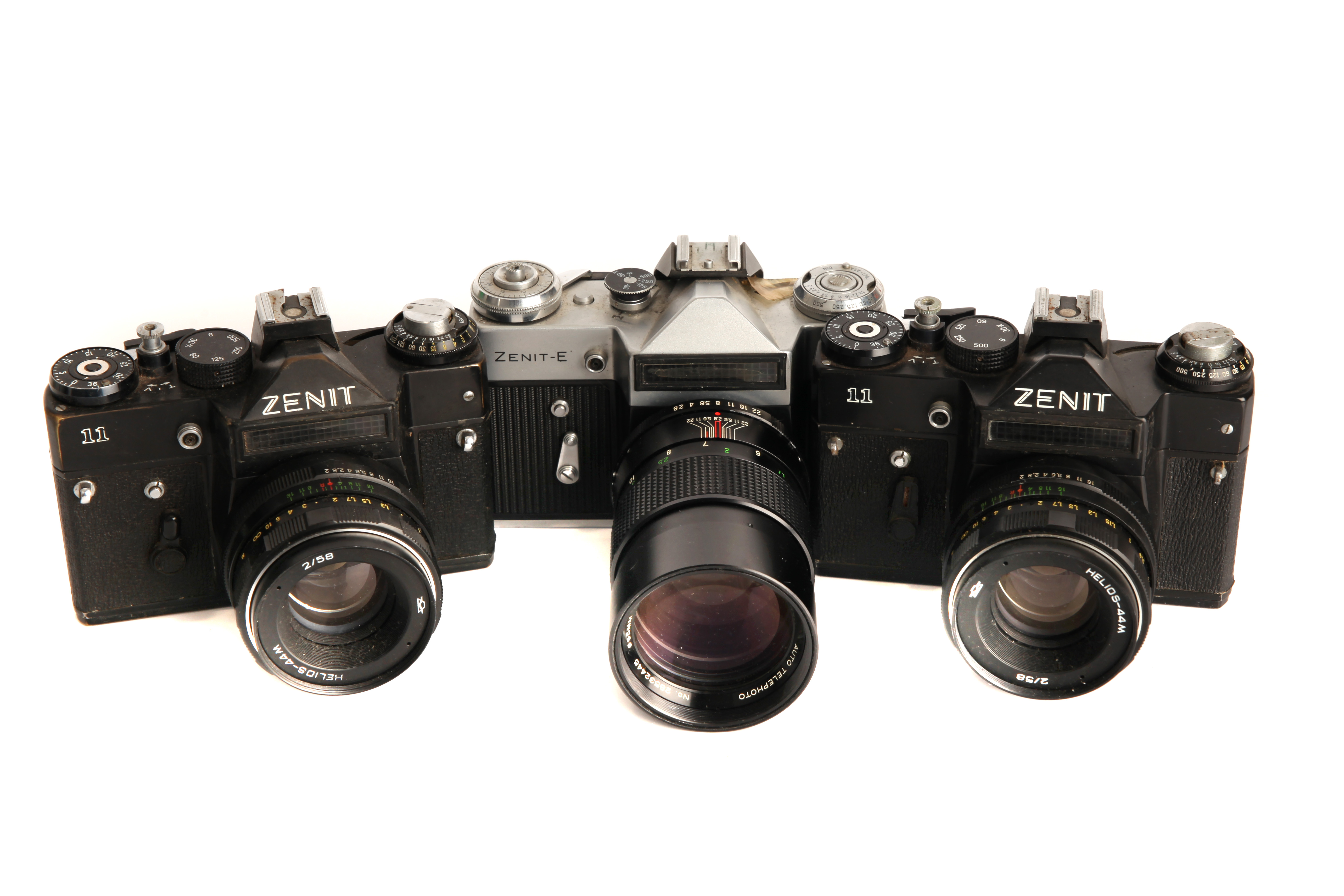 Three Zenit SLR Cameras,