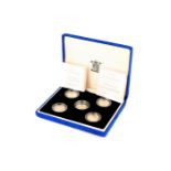 Case of 5 One Pound Silver Proof Coins 2003-2007,