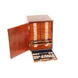 A Large Mahogany Microscope Slide Cabinet,