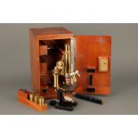 A Small Zeiss Compound Brass Microscope Outfit,