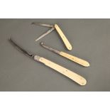 Three Folding Pocket Surgical Instruments,