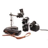 A Baker Binocular Microscope & Lamp,