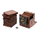 An Unmarked Mahogany Tailboard Camera,