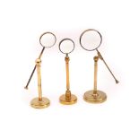 Three Large Brass Microscope Bulls-eye Condensors,