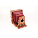 A Half Plate Mahogany & Brass Instantograph Field Camera,