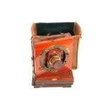 A Half Plate Mahogany & Brass Field Camera,