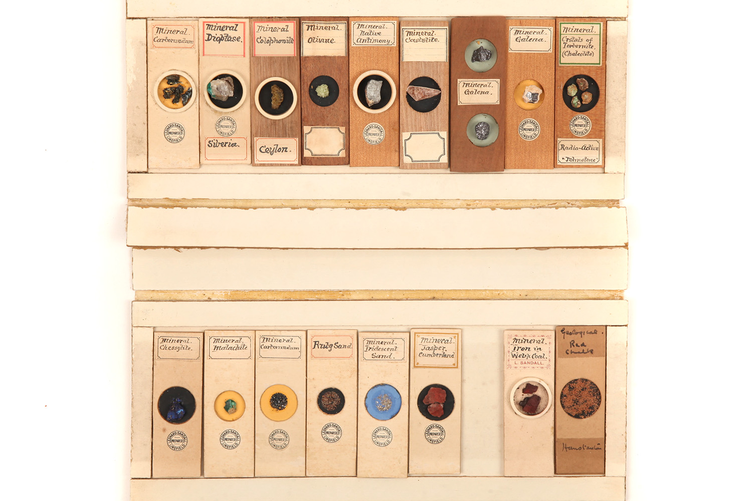 A Very Fine Collection of Dry Mounted Crystal & Geological Microscope Specimen Slides, - Image 5 of 6