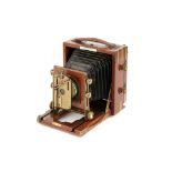 A J. Lancaster & Sons Euryscope Instantograph Patent Quarter Plate Mahogany Field Camera,