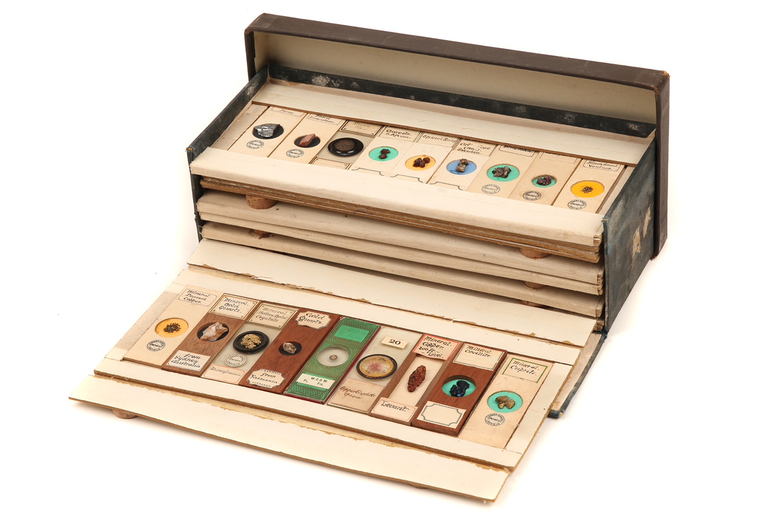 A Very Fine Collection of Dry Mounted Crystal & Geological Microscope Specimen Slides,