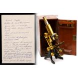A Swift & Son 'Research' Brass Compound Microscope with Tutankhamun Provenance,