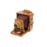 A J. Lancaster & Sons 'The 1897 Instantograph' Patent Quarter Plate Mahogany Field Camera,