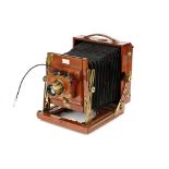 A Sanderson 'Regular Model' Half Plate Mahogany Field Camera,
