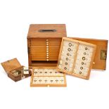 A Polished Pine Cabinet of Diatom Microscope Slides,