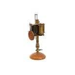 A Large French Brass Recording Pressure Gauge,