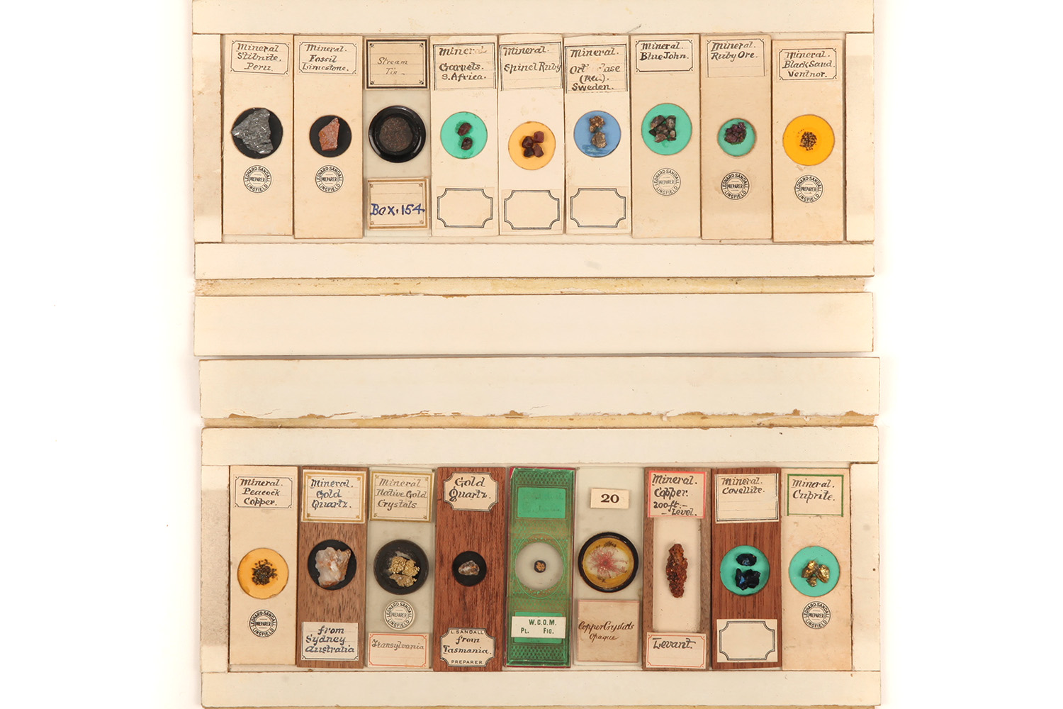A Very Fine Collection of Dry Mounted Crystal & Geological Microscope Specimen Slides, - Image 3 of 6