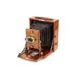 A J. Lancaster & Sons 'The 189 Instantograph' Patent Half Place Mahogany Field Camera,