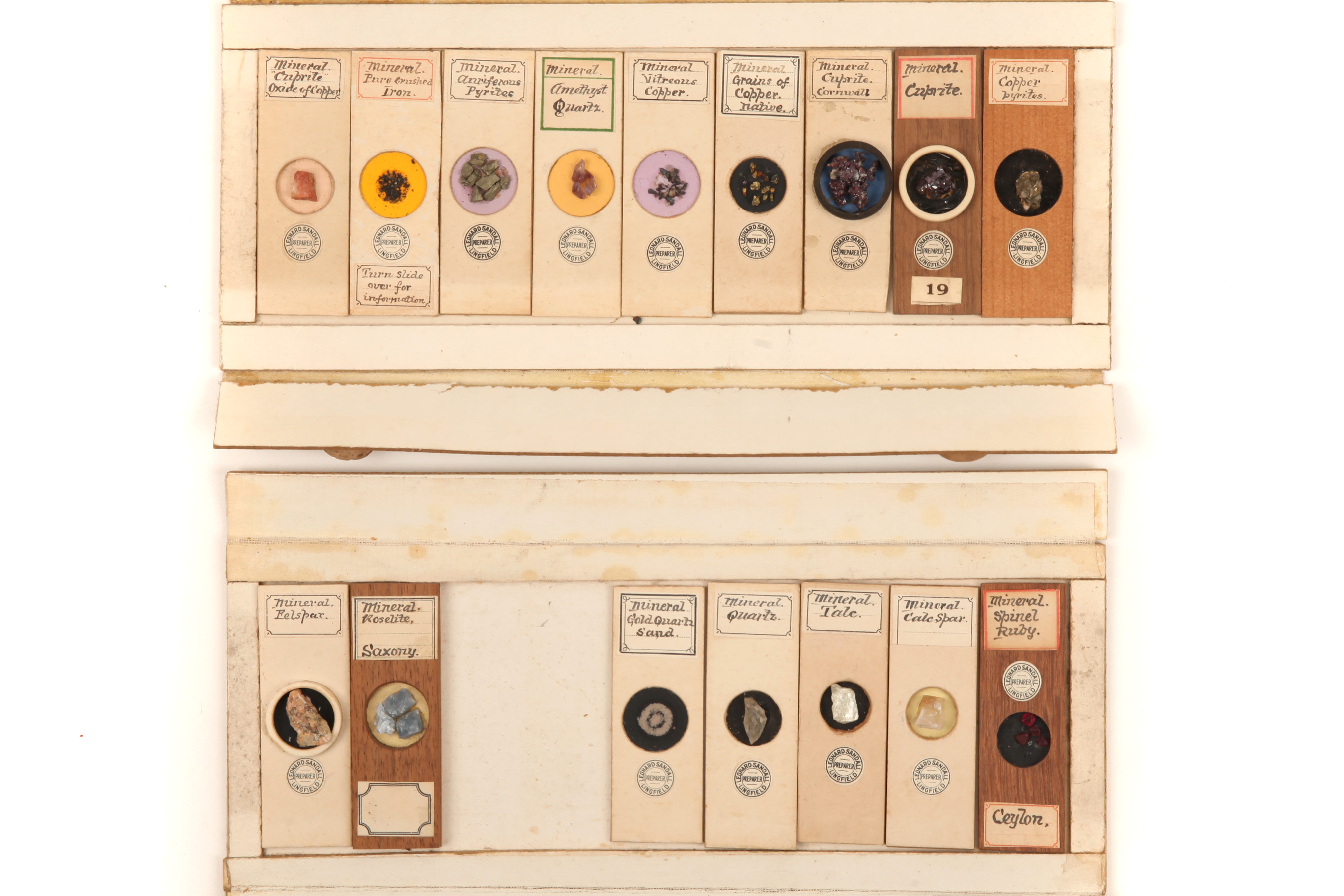 A Very Fine Collection of Dry Mounted Crystal & Geological Microscope Specimen Slides, - Image 4 of 6