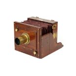 A W. Watson & Sons Half Plate Mahogany Tailboard Camera,