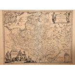 A 17th Century Map of Poland, lithuania, Ukraine, Prussia,