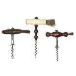 Three Henshall-type Button Corkscrews,