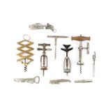 Ten Various Corkscrews,