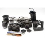 A Selection of Various SLR Cameras,