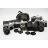 Four Nikon Nikkormat SLR Cameras,