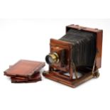 A Thornton Pickard Imperial Triple Extension Mahogany Field Camera,