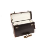 A Leather Midwife's Case with Surgical Instruments,