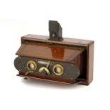 A Bellieni 'Nancy' Stereo 9x18cm Folding Mahogany Camera,