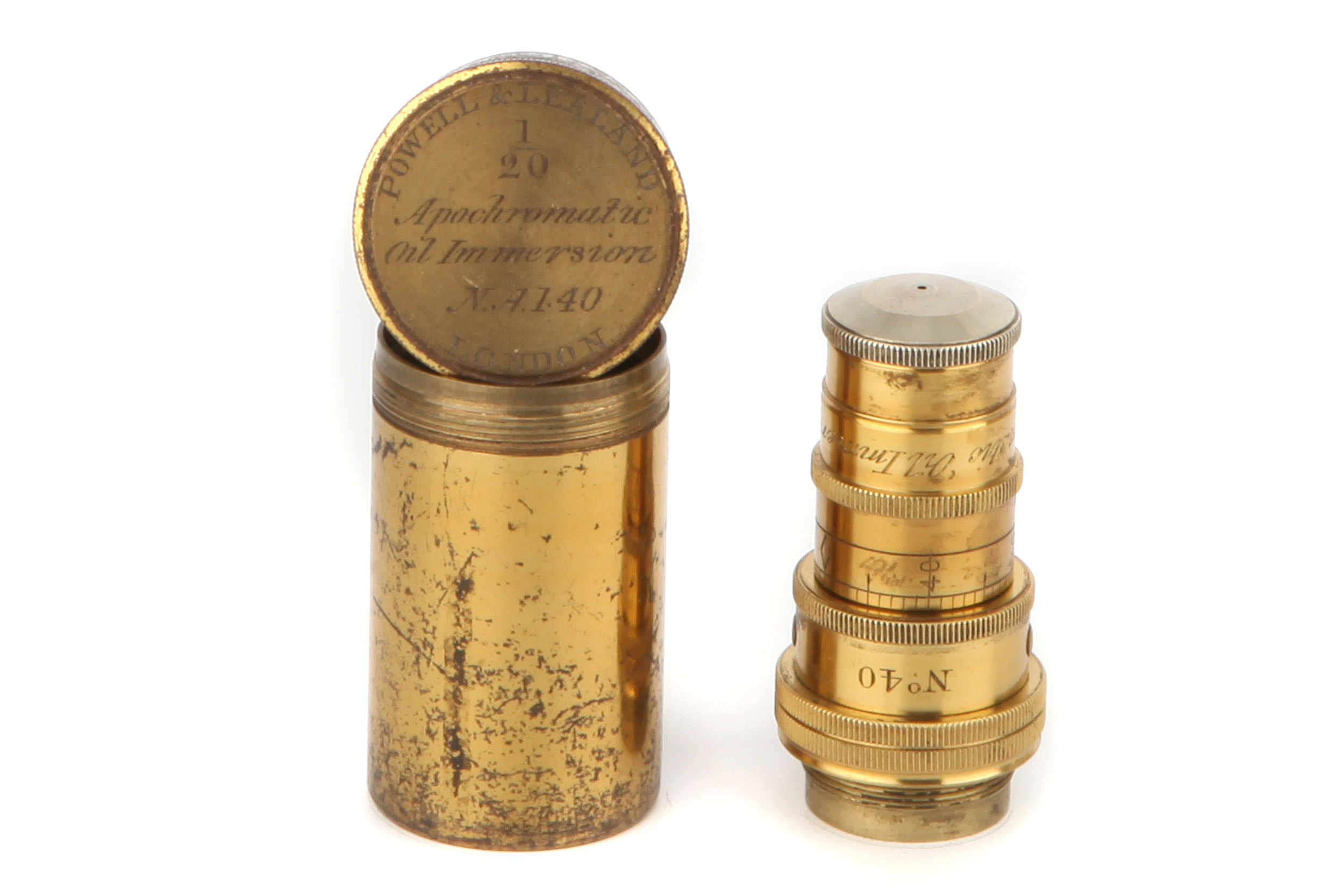 A Powell & Lealand Microscope 1/20 inch Objective,