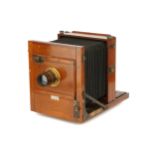 A Gandolfi Universal Whole Plate Mahogany Tailboard Camera,