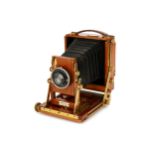 A Gandolfi Precision Quarter Plate Mahogany Field Camera,