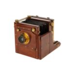 A Meagher Quarter Plate Mahogany Tailboard Camera,