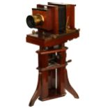 A Robbins Manistre Whole Plate Mahogany Studio Camera,