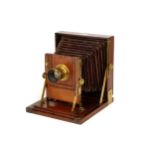 A W. Heath 8x5" Mahogany Field Camera,