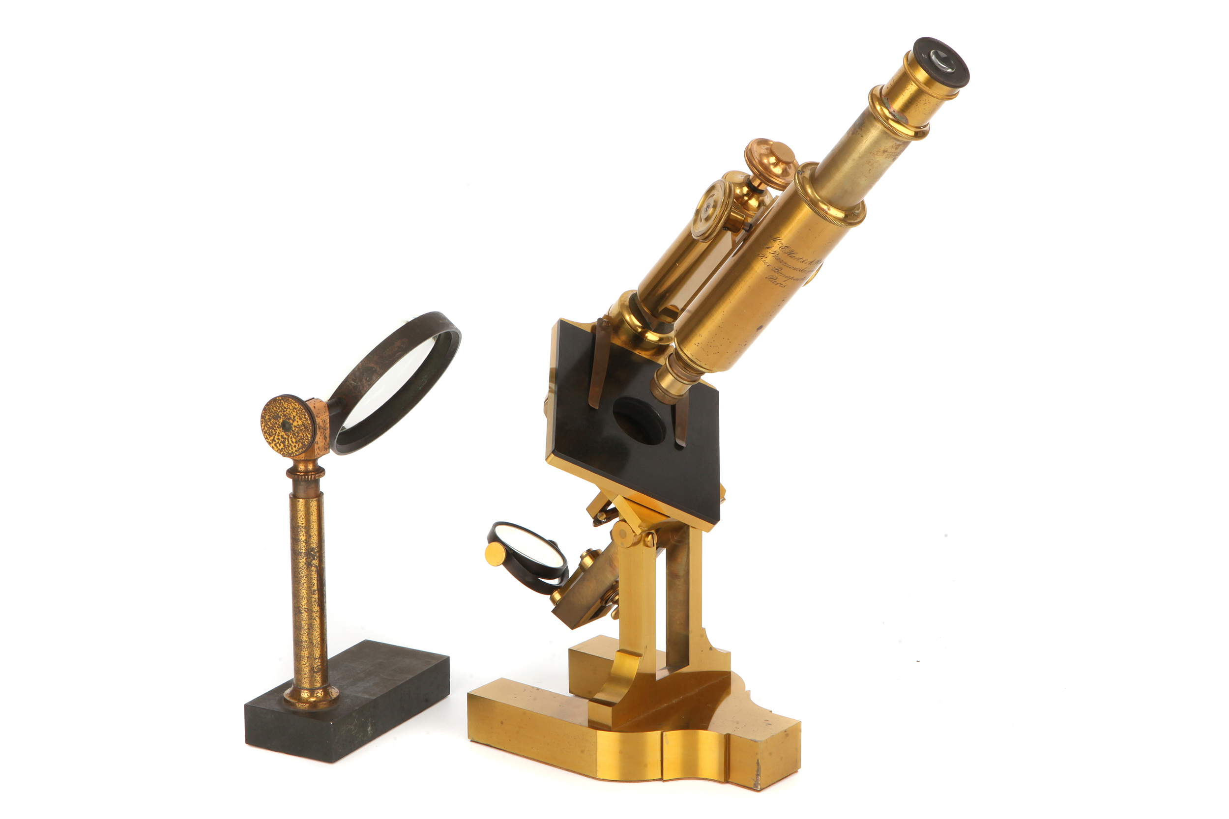 A Large 19th Century French Compound Microscope Outfit, - Image 2 of 6