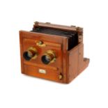 A Ross Stereo 13x18cm Mahogany Tailboard Camera,